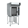 Turbofan E35T6-30 - Full Size Electric Convection Oven Touch Screen Control with Halton Ventless Hood on a Stainless Steel Stand