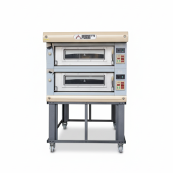 Never Used Moretti Forni AHC18C Double Deck Electric Pizza Oven on Stand - ST26UK056
