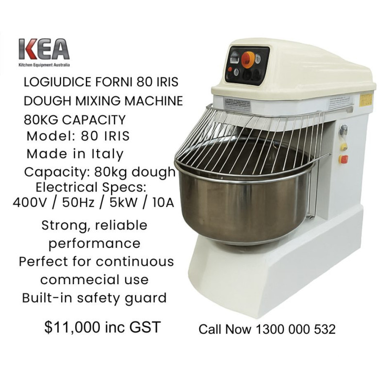Never Used Logiudice 80 IRIS Spiral Dough Mixer - ST26UK064