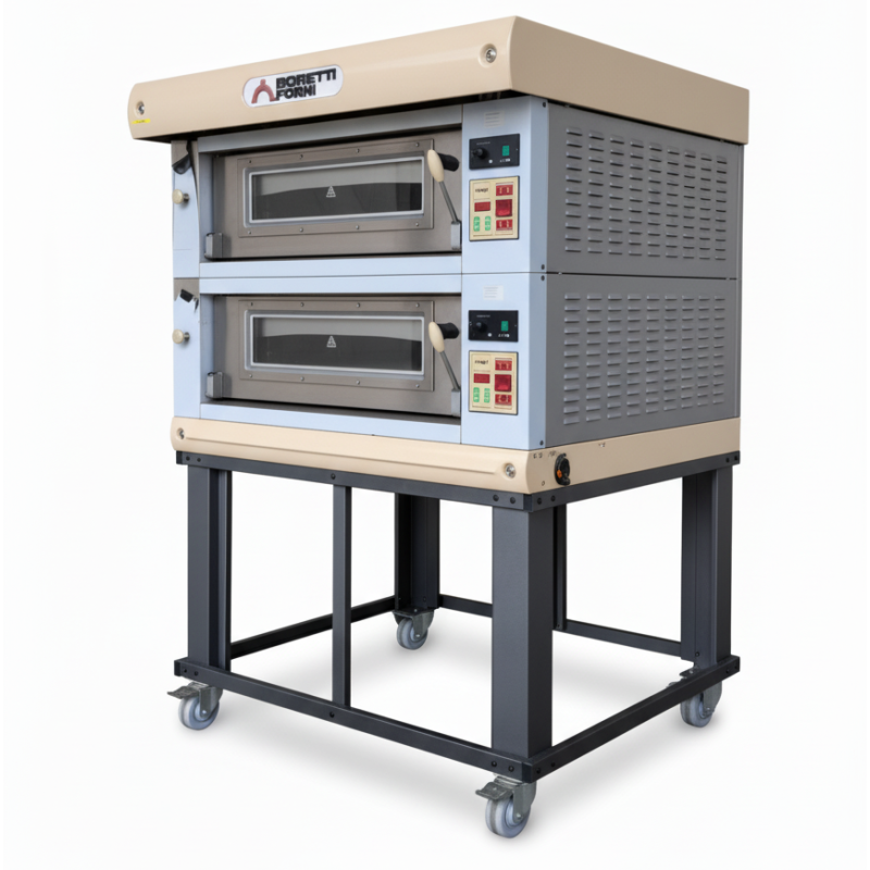 Never Used Moretti Forni MHC/18CZ Pizza Oven Electric Double Deck on Stand - ST26UK070