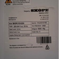 Used Skope SC430N 1 Glass Door Display Fridge - ST26UK079