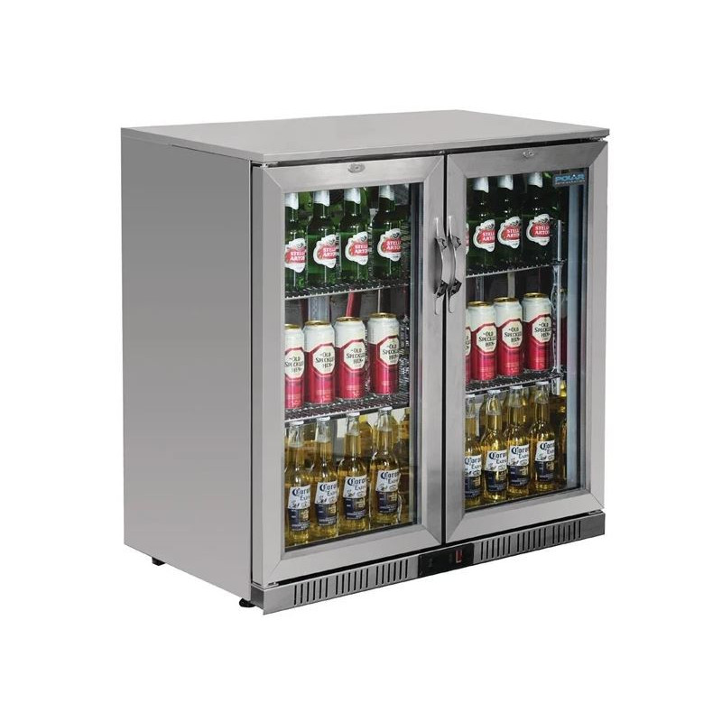 POLAR - GL008-A - G-Series Counter Back Bar Stainless Steel Cooler with Double Hinged Door 138Ltr