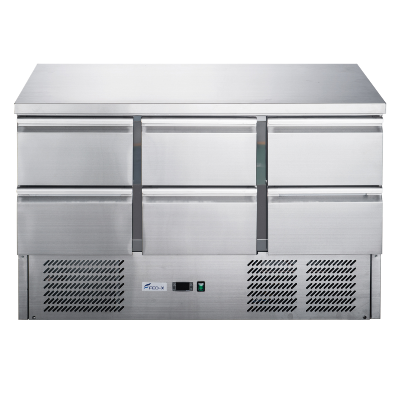 FED-X Six Drawer Compact Workbench Fridge - XGNS1300-6D