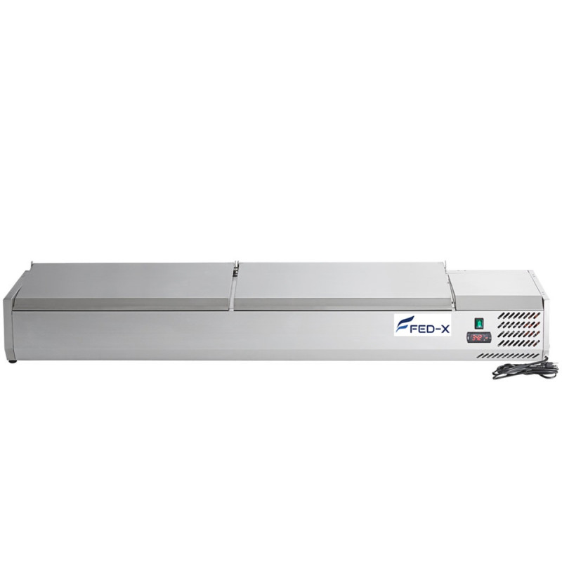 FED-X Salad Bench with Stainless Steel Lids - XVRX1800/380S
