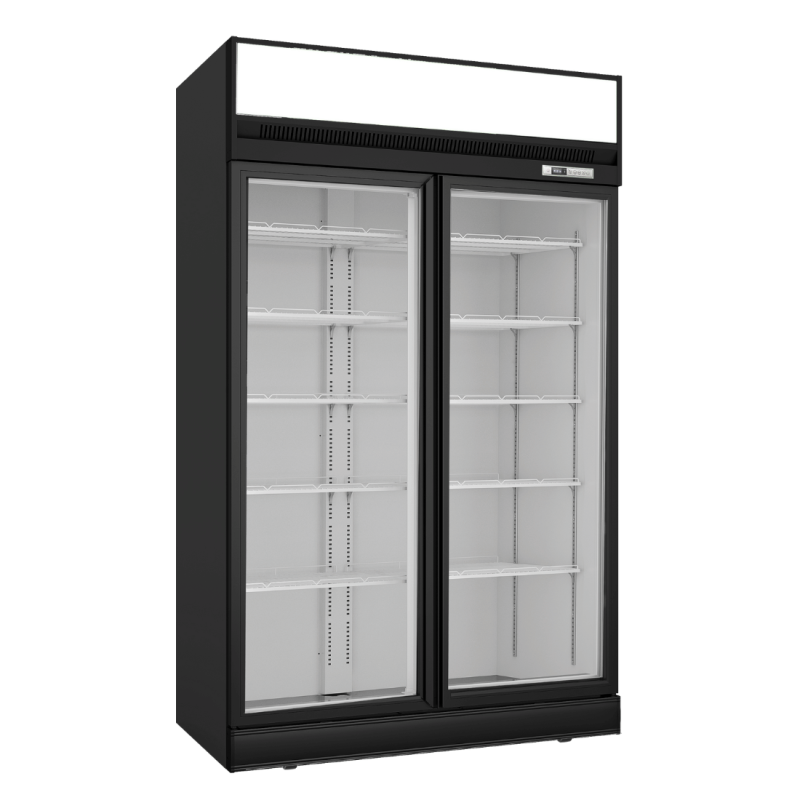 Thermaster Black Upright Double Glass Door Freezer - LG-1006DF