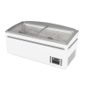 ZCD-E185S Supermarket Island Dual Temperature Freezer & Chiller with Glass Sliding Lids