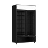 Thermaster Two Sliding Glass Door Colourbond Upright Drink Fridge Black LG-1000SDBP