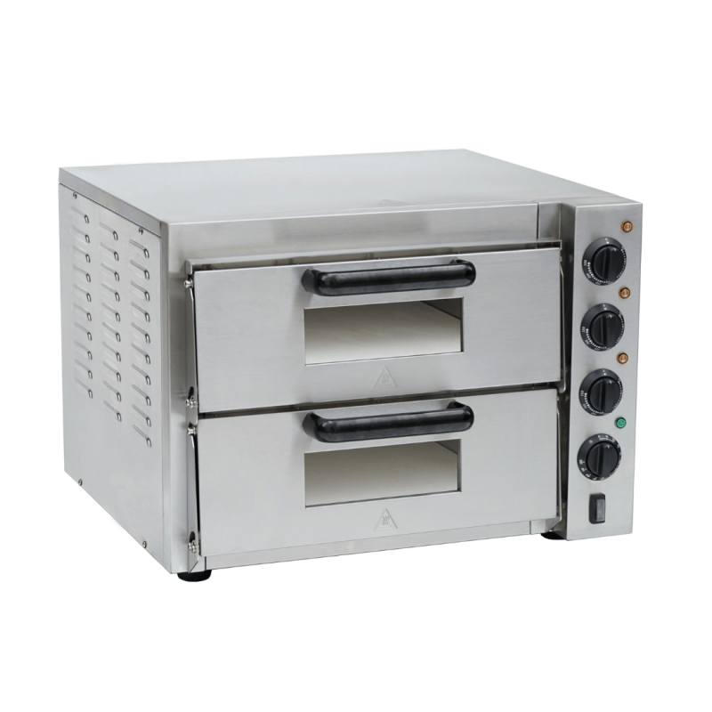 BakerMax Compact Countertop Double Deck Electric Pizza Oven - EP-2T