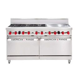 American Range AAR.6B.24G 6 x Burner Top with 609mm Griddle Plate 2 x Gas Ovens