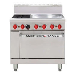 American Range AAR.2B.24G 2 x Burner Top with 609mm Griddle Plate Gas Oven