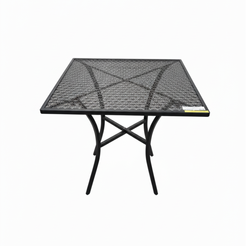 Used Black Steel Outdoor Perforated Star Pattern Dining Table - ST26UK129