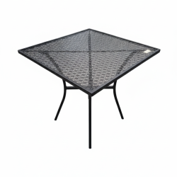 Used Black Steel Outdoor Perforated Star Pattern Dining Table - ST26UK129
