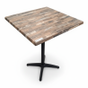 Used Werzalit Bar Table Distressed Square Wood Top And Black Steel Base - ST26UK132