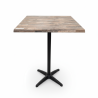 Used Werzalit Bar Table Distressed Square Wood Top And Black Steel Base - ST26UK132