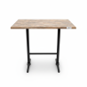 Used Werzalit Bar Table Distressed Wood Rectangular Top Steel Base - ST26UK133