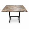 Used Werzalit Bar Table Distressed Wood Rectangular Top Steel Base - ST26UK133