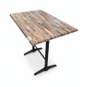 Used Werzalit Bar Table Distressed Wood Rectangular Top Steel Base - ST26UK133