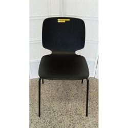 Pedrali Babila 2710 chair with ash seat and backrest - Black