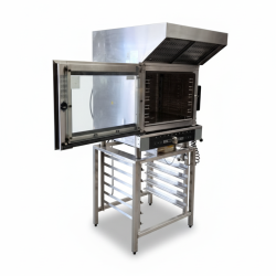 Used Turbofan EC40D5+CEH Electric 5 Tray Combi Oven With Extraction Hood And Stand - ST26UK103