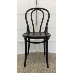 Thonet Embossed Seat Bentwood Chair - Color: Black