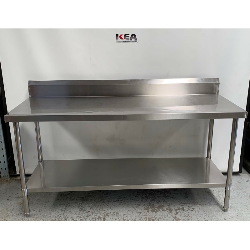 Used Stainless steel work bench with Splashback - ST22UK2769