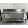 Used Stainless steel work bench with Splashback - ST22UK2769