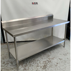 Used Stainless steel work bench with Splashback - ST22UK2769