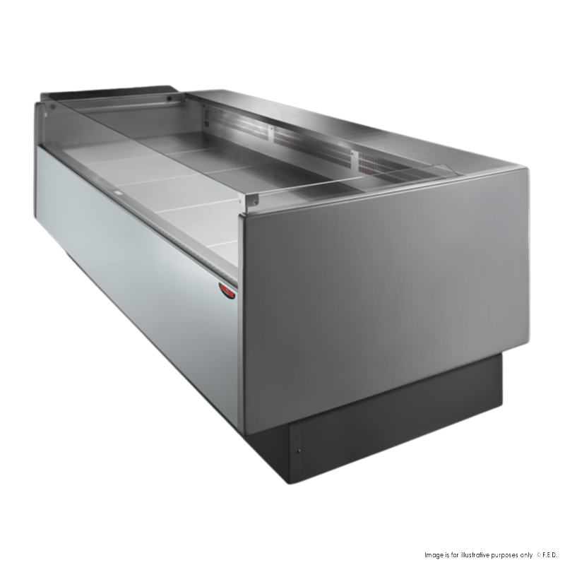 Tecnodom Serie MR80 Black 2000mm Self-serving Deli Display with Storage and Castors - TDMR-0820SELF