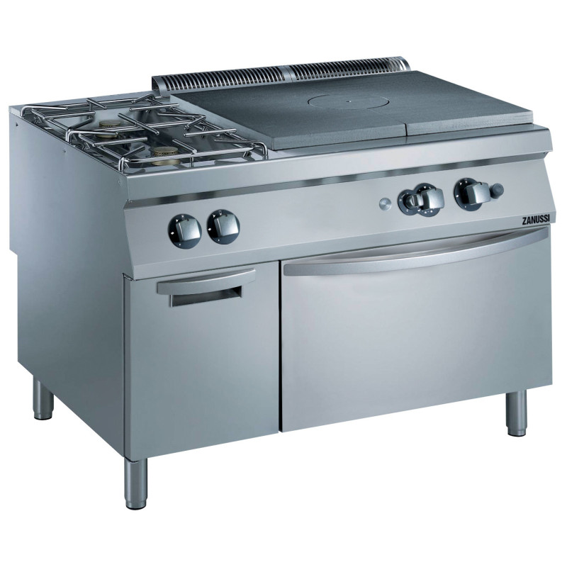 Zanussi 392215 Gas 1200mm Target/Solid Top + 2 Burners on Gas Convection Oven + Cupboard