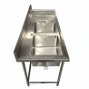 Used Stainless Steel Double Sink Bench 1800mm Wide - ST26UK241