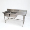Used Stainless Steel Double Sink Bench 1800mm Wide - ST26UK241