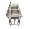 Used Stainless Steel 1800mm Wide Double Sink Bench - ST26UK243
