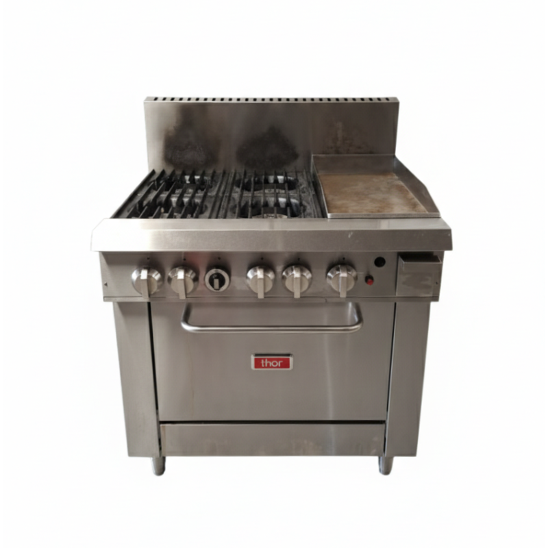 Used Thor TR-4F-G12F Oven Range with 4 Burner and 300mm Griddle Plate - ST26UK237