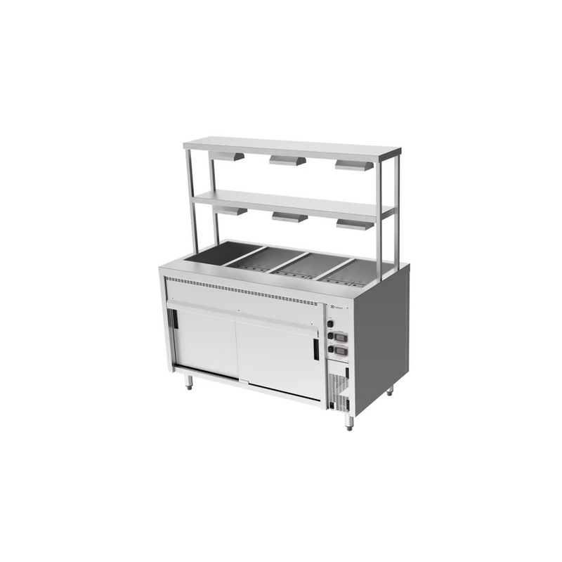 Culinaire Bain Marie Hot Cupboards Island With 2 Tier Heated Gantry - CH.BMH.I.GDD.4
