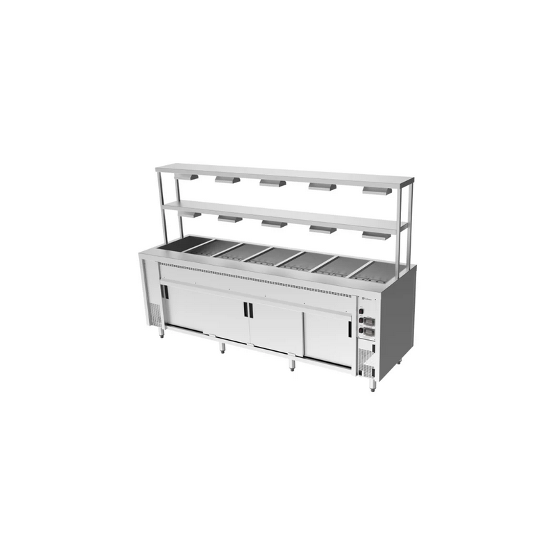 Culinaire Bain Marie Hot Cupboards Island With 2 Tier Heated Gantry - CH.BMH.I.GDD.7