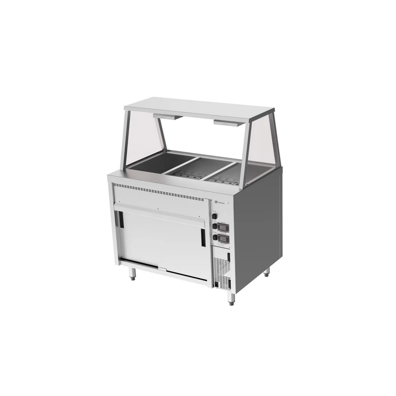 Culinaire Bain Marie Hot Cupboards Island With A-Frame Heated Gantry - CH.BMH.I.GA.3