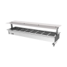 Culinaire Drop In Counter Line Bain Marie With Flat Glass Gantry - Stainless Steel Fixings - CH.BMC.D.GSF.8