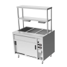Culinaire Island Bain Marie with Double Gantry & Heat Lamps to Bottom Shelf - CH.BMH.I.GDB.3
