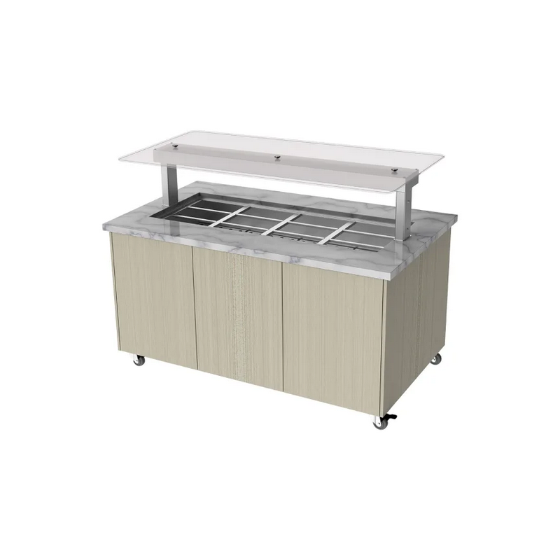 Culinaire Mobile Heated Island Buffet Stone Top & Joinery Panels - CH.IBGJ.BMC.U.GSF.4