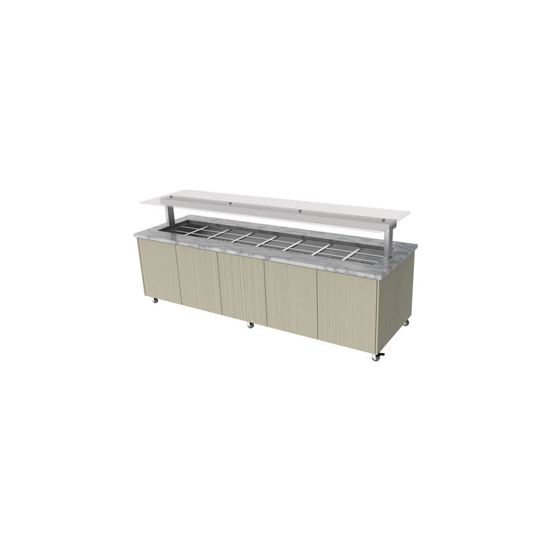 Culinaire Mobile Heated Island Buffet Stone Top & Joinery Panels - CH.IBGJ.BMC.U.GSF.8