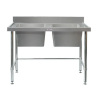 Simply Stainless SS06.2100 LB Double Sink 600 Series - 2100mm Wide Includes leg brace