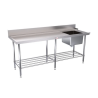 Simply Stainless SS08.2100L Dishwasher Sink 600 Series - 2100mm Wide - Left Hand Inlet4 x baskets wide