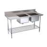 Simply Stainless SS09.1650.DBL Dishwasher Sink 600 Series - 1650mm Wide - Left Hand Inlet3 x baskets wide