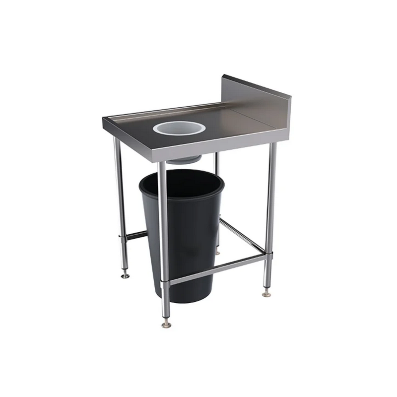 Simply Stainless SS05.SH.0600 Stainless Steel 600 Series bench with rubber scrape hole