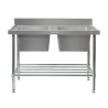 Simply Stainless SS06.1500 Double Sink 600 Series - 1500mm Wide Includes tube undershelf
