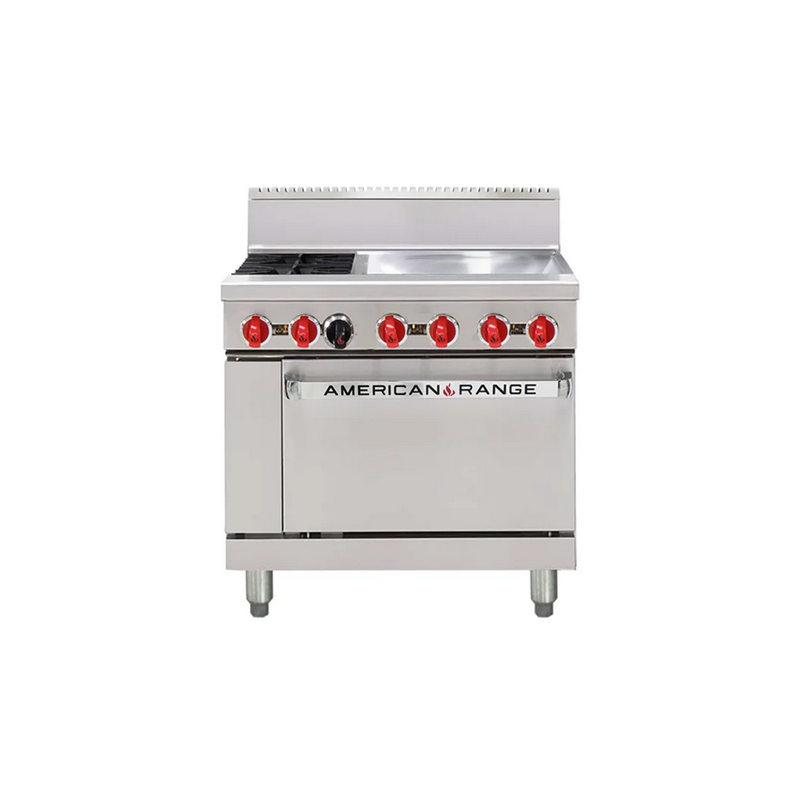 American Range AAR.2B.24G 2 x Burner Top with 609mm Griddle Plate Gas Oven