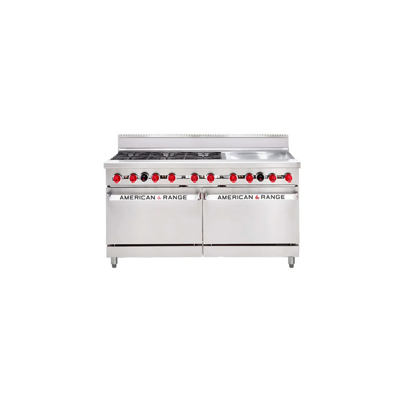 American Range AAR.6B.24G 6 x Burner Top with 609mm Griddle Plate 2 x Gas Ovens