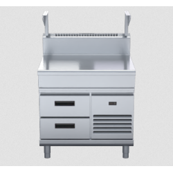 Waldorf 800 Series BT8900S-RB - 900mm Bench Top With Salamander Support Refrigerated Base