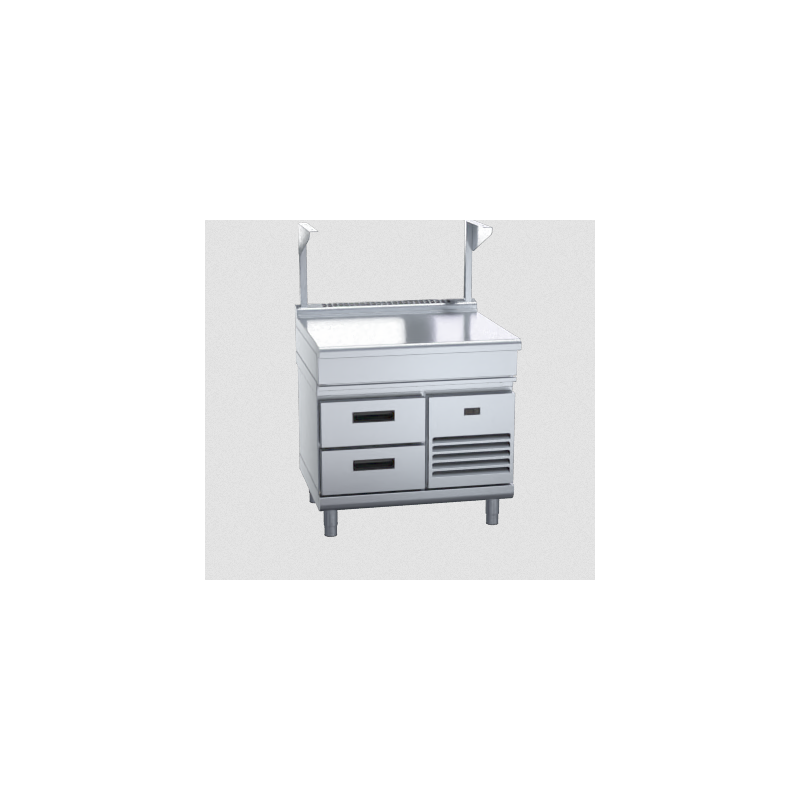 Waldorf 800 Series BTL8900S-RB - 900mm Bench Top With Salamander Support Low Back Version Refrigerated Base