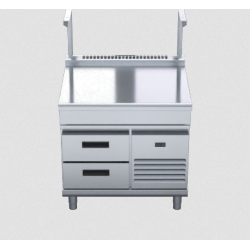 Waldorf 800 Series BTL8900S-RB - 900mm Bench Top With Salamander Support Low Back Version Refrigerated Base